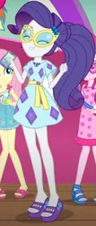 Size: 251x584 | Tagged: safe, derpibooru import, screencap, fluttershy, pinkie pie, rarity, equestria girls, equestria girls series, spring breakdown, spoiler:eqg series (season 2), beautiful, clothes, cropped, cute, feet, glasses, happy, legs, mobile phone, phone, raribetes, sandals, solo focus