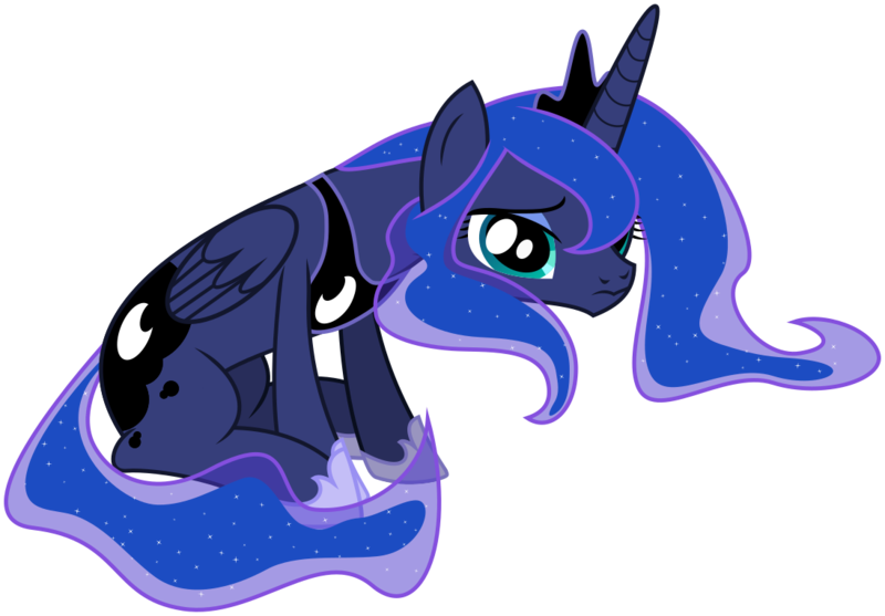 Size: 1097x764 | Tagged: safe, artist:byteslice, derpibooru import, princess luna, alicorn, pony, a royal problem, .svg available, 3:, ashamed, beautiful, crown, ethereal mane, female, frown, guilty, hoof shoes, jewelry, lidded eyes, looking at you, mare, regalia, sad, simple background, sitting, solo, starry mane, starry tail, svg, transparent background, upset, vector