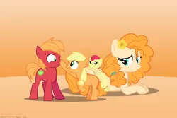 Size: 4500x3000 | Tagged: safe, artist:mrkat7214, derpibooru import, apple bloom, applejack, big macintosh, pear butter, earth pony, pony, adorabloom, apple siblings, apple sisters, baby, baby apple bloom, blank flank, boop, brother and sister, colt big macintosh, cute, female, filly, filly applejack, flower, flower in hair, high res, jackabetes, macabetes, male, mother and child, mother and daughter, mother and son, mother's day, nose wrinkle, pearabetes, prone, siblings, sisters, younger