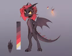 Size: 1181x923 | Tagged: artist:vincher, derpibooru import, dragon, female, glowing tongue, oc, oc:vincher, pale belly, paws, reference sheet, safe, solo, underpaw