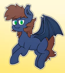 Size: 1140x1268 | Tagged: safe, artist:retro_hearts, derpibooru import, oc, oc:warly, unofficial characters only, bat pony, pony, bat pony oc, bat wings, fangs, gradient background, male, stallion, wings