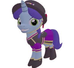 Size: 789x720 | Tagged: safe, artist:topsangtheman, derpibooru import, spring rain, pony, unicorn, 3d, clothes, grin, hat, looking at you, simple background, smiling, solo, source filmmaker, transparent background, uniform