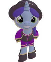 Size: 586x720 | Tagged: safe, artist:topsangtheman, derpibooru import, spring rain, pony, unicorn, 3d, clothes, grin, hat, looking at you, simple background, smiling, solo, source filmmaker, transparent background, uniform