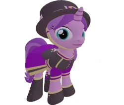 Size: 845x720 | Tagged: safe, artist:topsangtheman, derpibooru import, amethyst star, pony, unicorn, 3d, clothes, hat, looking at you, simple background, solo, source filmmaker, transparent background, uniform