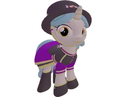 Size: 933x720 | Tagged: safe, artist:topsangtheman, derpibooru import, clarion call, pony, unicorn, 3d, background pony, clothes, female, hat, looking at you, mare, simple background, solo, source filmmaker, top hat, transparent background, uniform