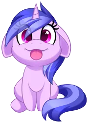 Size: 3414x4696 | Tagged: safe, artist:scarlet-spectrum, derpibooru import, part of a set, sea swirl, seafoam, pony, unicorn, :3, :p, adorable face, background pony, colored pupils, commission, cute, eye clipping through hair, female, floppy ears, hnnng, looking at you, mare, mlem, seadorable, silly, simple background, sitting, smiling, solo, tongue out, transparent background, ych result