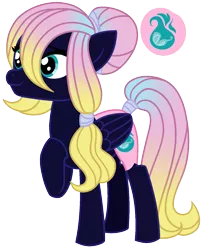 Size: 1209x1458 | Tagged: safe, artist:eonionic, derpibooru import, oc, oc:willlow wisp, pegasus, pony, female, magical lesbian spawn, mare, offspring, parent:fluttershy, parent:princess luna, parents:lunashy, simple background, solo, transparent background