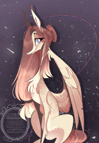 Size: 813x1171 | Tagged: safe, artist:manella-art, derpibooru import, oc, pegasus, pony, female, mare, solo