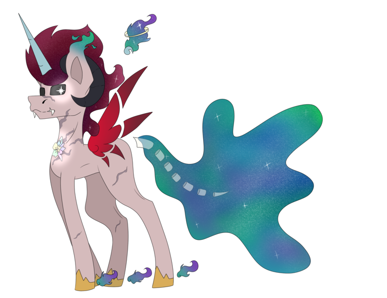 Size: 3600x2772 | Tagged: safe, derpibooru import, oc, alicorn, original species, pony, bone, fangs, floating tail, fullbody, horns, simple background, solo, souls, species, transparent background