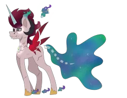 Size: 3600x2772 | Tagged: safe, derpibooru import, oc, alicorn, original species, pony, bone, fangs, floating tail, fullbody, horns, simple background, solo, souls, species, transparent background