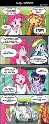 Size: 1000x2530 | Tagged: safe, artist:uotapo, derpibooru import, pinkie pie, rainbow dash, sci-twi, sunset shimmer, twilight sparkle, equestria girls, car, comic, cute, dashabetes, dialogue, disney, female, herbie, herbie the love bug, japanese, love bug, nascar, so awesome, speech bubble, sweat, sweatdrop, translation, volkswagen beetle