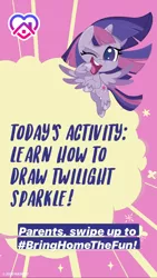 Size: 1080x1920 | Tagged: safe, derpibooru import, official, twilight sparkle, twilight sparkle (alicorn), alicorn, pony, my little pony: pony life, bringhomethefun, coronavirus, covid-19, instagram story, solo, text