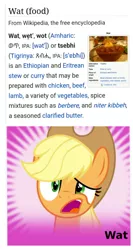 Size: 898x1682 | Tagged: applejack, barely pony related, derpibooru, derpibooru import, food, meta, pun, safe, wat, wat (food), wikipedia