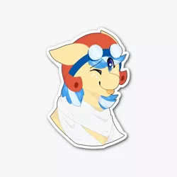 Size: 480x480 | Tagged: safe, artist:fluffpawsdraws, derpibooru import, oc, oc:easy breezy, unofficial characters only, pegasus, pony, :p, bust, female, floppy ears, freckles, goggles, helmet, looking at you, mare, solo, tongue out