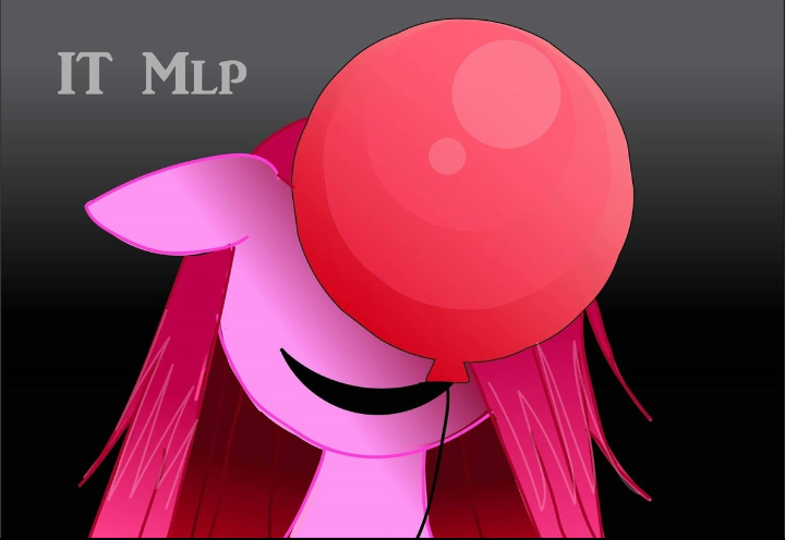 Size: 720x496 | Tagged: safe, derpibooru import, pinkie pie, earth pony, pony, balloon, digital art, it, pennywise, pinkamena diane pie