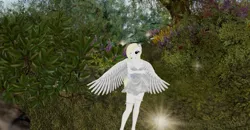 Size: 1920x1001 | Tagged: safe, derpibooru import, oc, oc:solari melody, anthro, pegasus, clothes, dress, forest, second life