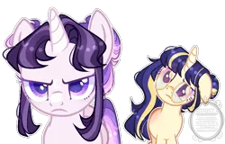 Size: 915x584 | Tagged: safe, artist:manella-art, derpibooru import, oc, oc:aurora twilightshine, oc:sunny moonlight, unofficial characters only, pony, unicorn, base used, duo, female, floppy ears, glasses, half-siblings, magical lesbian spawn, mare, offspring, parent:flash sentry, parent:rainbow dash, parent:twilight sparkle, parents:flashlight, parents:twidash, siblings, simple background, sisters, transparent background