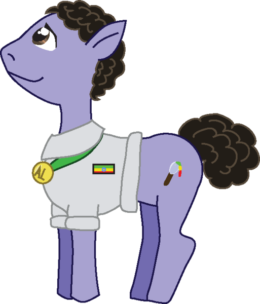 Size: 613x717 | Tagged: safe, artist:purpleamhariccoffee, derpibooru import, ponified, pony, afewerk tekle, ethiopia, simple background, solo, transparent background, trophy