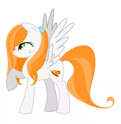 Size: 1168x1204 | Tagged: artist:agdistis, derpibooru import, drawthread, green eyes, /mlp/, oc, oc:ginger peach, orange hair, pegasus, pegasus oc, safe, simple background, solo, unofficial characters only, wings