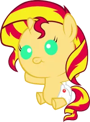 Size: 306x413 | Tagged: safe, artist:rockint765, derpibooru import, sunset shimmer, pony, unicorn, baby, baby pony, babyset shimmer, base used, diaper, female, simple background, solo, transparent background, vector