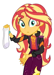 Size: 760x1051 | Tagged: artist needed, source needed, safe, derpibooru import, sunset shimmer, equestria girls, equestria girls series, clothes, female, jacket, simple background, socks, solo, transparent background, vector