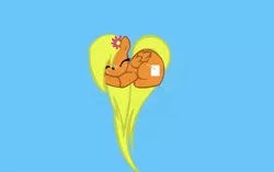 Size: 1411x888 | Tagged: safe, artist:whistle blossom, deleted from derpibooru, derpibooru import, oc, oc:whistle blossom, unofficial characters only, pegasus, pony, base used, blue background, cute, digital art, eyes closed, female, filly, flower, flower in hair, foal, heart, obtrusive watermark, simple background, sleeping, solo, teenager, watermark, whistle blossom is trying to murder us, whistlebetes