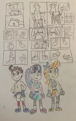 Size: 2000x3189 | Tagged: safe, artist:13mcjunkinm, derpibooru import, pound cake, princess flurry heart, pumpkin cake, equestria girls, alternate hairstyle, bow, boxing bra, boxing shoes, boxing shorts, boxing trunks, cake twins, clothes, comic, dressing up, equestria girls-ified, exeron fighters, exeron gloves, exeron outfit, female, fingerless gloves, gloves, hair bow, leggings, male, martial arts kids, martial arts kids outfits, midriff, mma gloves, older, older flurry heart, older pound cake, older pumpkin cake, ponytail, preteen, shoes, shorts, siblings, sneakers, socks, sports bra, sports outfit, sports shoes, sports shorts, twins