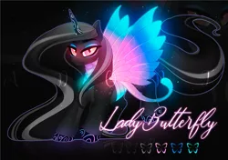 Size: 983x691 | Tagged: safe, artist:dolorosacake, derpibooru import, oc, alicorn, pony, adoptable, adoption, advertisement, auction, auction open, butterfly wings, glow, glowing eyes, paypal, sale, solo, wings