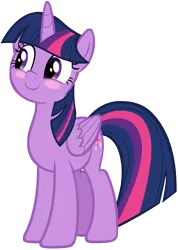 Size: 5800x8150 | Tagged: safe, artist:andoanimalia, derpibooru import, twilight sparkle, twilight sparkle (alicorn), alicorn, pony, the ending of the end, absurd resolution, blushing, cute, female, mare, simple background, smiling, solo, transparent background, twiabetes, vector