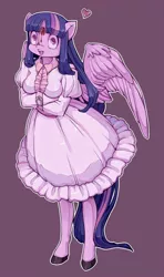 Size: 600x1016 | Tagged: alicorn, anthro, artist:heinymanta, artist:misukitty, blood, bondage, breasts, clothes, derpibooru import, dress, female, grimdark, heart, missing horn, redraw, solo, straitjacket, twilight sparkle, twilight sparkle (alicorn), unguligrade anthro