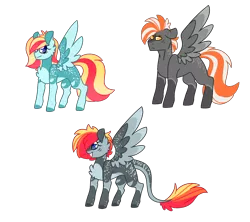 Size: 4500x4000 | Tagged: safe, artist:crazysketch101, derpibooru import, oc, oc:alice looncrest, oc:crazy looncrest, oc:odd looncrest, unofficial characters only, pegasus, pony, chest fluff, simple background, transparent background