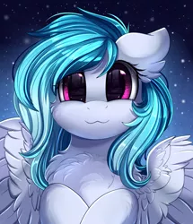 Size: 1722x2003 | Tagged: safe, artist:pridark, derpibooru import, oc, unofficial characters only, pegasus, pony, bust, chest fluff, commission, cute, daaaaaaaaaaaw, ear fluff, looking at you, ocbetes, portrait, smiling, solo, weapons-grade cute