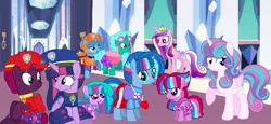 Size: 2340x1080 | Tagged: safe, artist:徐詩珮, derpibooru import, fizzlepop berrytwist, glitter drops, princess cadance, princess flurry heart, spring rain, tempest shadow, twilight sparkle, twilight sparkle (alicorn), oc, oc:bubble sparkle, oc:nova sparkle, oc:velvet berrytwist, alicorn, unicorn, bubbleverse, series:sprglitemplight diary, series:sprglitemplight life jacket days, series:springshadowdrops diary, series:springshadowdrops life jacket days, alternate universe, base used, bisexual, broken horn, chase (paw patrol), clothes, cousins, cute, female, filly, glitterbetes, glitterlight, glittershadow, horn, lesbian, lifeguard, lifeguard spring rain, magical lesbian spawn, magical threesome spawn, marshall (paw patrol), mother and child, mother and daughter, multiple parents, next generation, offspring, parent:glitter drops, parent:spring rain, parent:tempest shadow, parent:twilight sparkle, parents:glittershadow, parents:sprglitemplight, parents:springdrops, parents:springshadow, parents:springshadowdrops, paw patrol, polyamory, shipping, siblings, sisters, skye (paw patrol), sprglitemplight, springbetes, springdrops, springlight, springshadow, springshadowdrops, teenager, tempestbetes, tempestlight, zuma (paw patrol)
