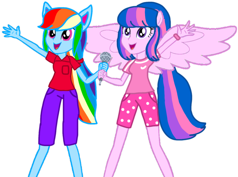Size: 1293x964 | Tagged: safe, artist:徐詩珮, derpibooru import, oc, oc:hsu amity, oc:rainbow eevee, unofficial characters only, equestria girls, amityeevee, clothes, equestria girls-ified, female, lesbian, oc x oc, ponied up, shipping, simple background, transparent background
