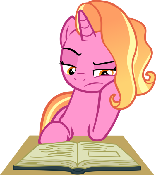 Size: 3960x4456 | Tagged: safe, artist:ironm17, derpibooru import, luster dawn, pony, unicorn, the last problem, absurd resolution, book, female, simple background, solo, transparent background, unamused, vector