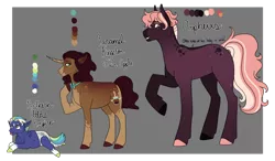 Size: 1280x745 | Tagged: safe, artist:catstelllation, derpibooru import, oc, oc:caramel kingston fair apple, oc:nothern atlas empire, oc:orpheus, earth pony, pegasus, pony, unicorn, baby, baby pony, color palette, colt, female, freckles, male, mare, offspring, parent:big macintosh, parent:twilight sparkle, parents:twimac, siblings, stallion, tongue out