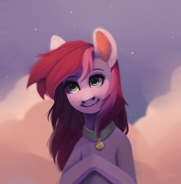 Size: 1966x2000 | Tagged: safe, artist:pilushka, derpibooru import, roseluck, earth pony, pony, bust, collar, cute, pet tag, pony pet, portrait, rosepet, solo