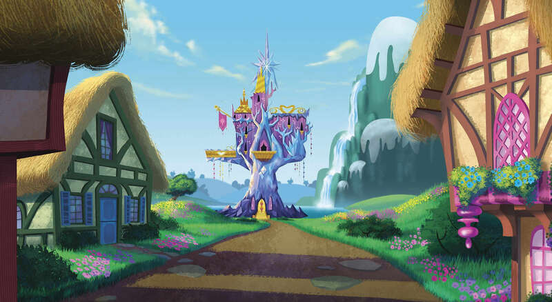 Size: 7680x4204 | Tagged: castle, derpibooru import, my little pony: the movie, no pony, ponyville, safe, source needed, the art of my little pony: the movie, twilight's castle