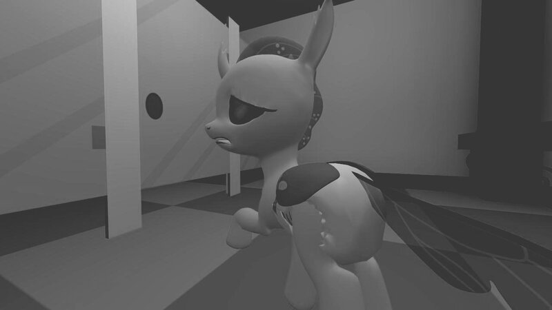 Size: 1280x720 | Tagged: questionable, anonymous artist, banned from derpibooru, deleted from derpibooru, derpibooru import, edit, ocellus, changedling, changeling, 3d, accident, bathroom, bathroom stall, black and white, dark, diaper, diaper fetish, fetish, flipped, grayscale, image, jpeg, mirrored, mirrored image, monochrome, peeing in diaper, pissing, potty failure, sad, source filmmaker, urine, wet diaper, wetting