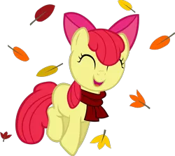 Size: 4261x3805 | Tagged: safe, artist:ironm17, derpibooru import, apple bloom, pony, absurd resolution, clothes, leaf, scarf, simple background, solo, transparent background, vector