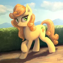 Size: 1920x1920 | Tagged: safe, artist:magfen, derpibooru import, carrot top, golden harvest, earth pony, pony, cute, cutie top, female, hedge, mare, solo