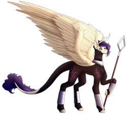 Size: 3703x3335 | Tagged: safe, artist:amcirken, derpibooru import, oc, oc:sera, pegasus, pony, female, high res, mare, simple background, solo, staff, transparent background