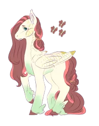 Size: 1098x1403 | Tagged: artist:kiwigoat-art, derpibooru import, fluttershy, pegasus, redesign, safe, simple background, solo, transparent background