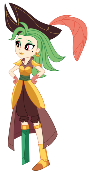 Size: 1926x3683 | Tagged: safe, artist:lhenao, artist:selenaede, derpibooru import, captain celaeno, equestria girls, my little pony: the movie, amputee, base used, beauty mark, boots, cloak, clothes, ear piercing, earring, equestria girls-ified, eyeshadow, feather, female, gloves, hat, jewelry, lipstick, makeup, peg leg, piercing, pirate, pirate hat, prosthetic leg, prosthetic limb, prosthetics, shoes, simple background, solo, transparent background