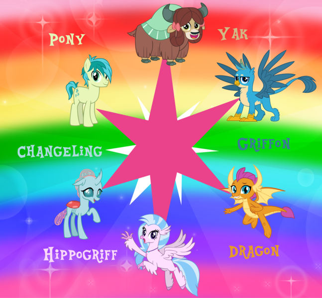 Size: 5160x4785 | Tagged: safe, artist:andoanimalia, derpibooru import, gallus, ocellus, sandbar, silverstream, smolder, yona, changedling, changeling, classical hippogriff, dragon, earth pony, gryphon, hippogriff, pony, yak, cute, diaocelles, diastreamies, gallabetes, sandabetes, smolderbetes, student six, twilight's cutie mark, yonadorable