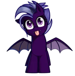 Size: 908x915 | Tagged: safe, artist:neuro, derpibooru import, oc, oc:purity ebonshield, unofficial characters only, bat pony, pony, /mlp/, 4chan, everyday life with guardsmares, female, mare, simple background, solo, tongue out, transparent background