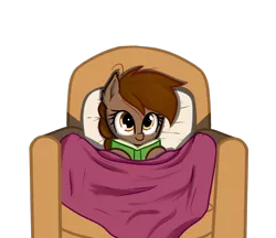 Size: 1158x1001 | Tagged: safe, artist:neuro, derpibooru import, oc, oc:honour bound, unofficial characters only, earth pony, 4chan, blanket, book, chair, everyday life with guardsmares, female, guardsmare, mare, /mlp/, royal guard, simple background, sitting, solo, transparent background