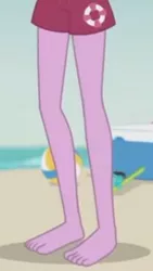 Size: 209x370 | Tagged: safe, derpibooru import, screencap, baewatch, blue crushed, equestria girls, equestria girls series, barefoot, beach, cropped, feet, female, legs, pictures of legs, solo