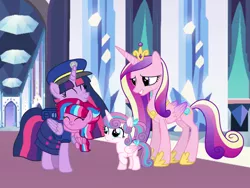 Size: 1440x1080 | Tagged: safe, artist:徐詩珮, derpibooru import, princess cadance, princess flurry heart, twilight sparkle, twilight sparkle (alicorn), oc, oc:bubble sparkle, alicorn, pony, bubbleverse, series:sprglitemplight diary, series:sprglitemplight life jacket days, series:springshadowdrops diary, series:springshadowdrops life jacket days, alternate universe, aunt and niece, auntie twilight, baby, baby pony, base used, chase (paw patrol), clothes, cousins, female, filly, filly flurry heart, magical lesbian spawn, magical threesome spawn, mother and child, mother and daughter, mother's day, multiple parents, next generation, offspring, parent:glitter drops, parent:spring rain, parent:tempest shadow, parent:twilight sparkle, parents:glittershadow, parents:sprglitemplight, parents:springdrops, parents:springshadow, parents:springshadowdrops, paw patrol