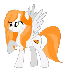 Size: 1100x1166 | Tagged: artist:agdistis, derpibooru import, drawthread, green eyes, /mlp/, oc, oc:ginger peach, orange hair, pegasus, pegasus oc, safe, simple background, solo, transparent background, unofficial characters only, wings